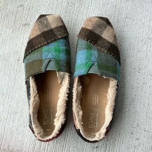 Tom’s plaid Alpargata Faux Fur slip-on